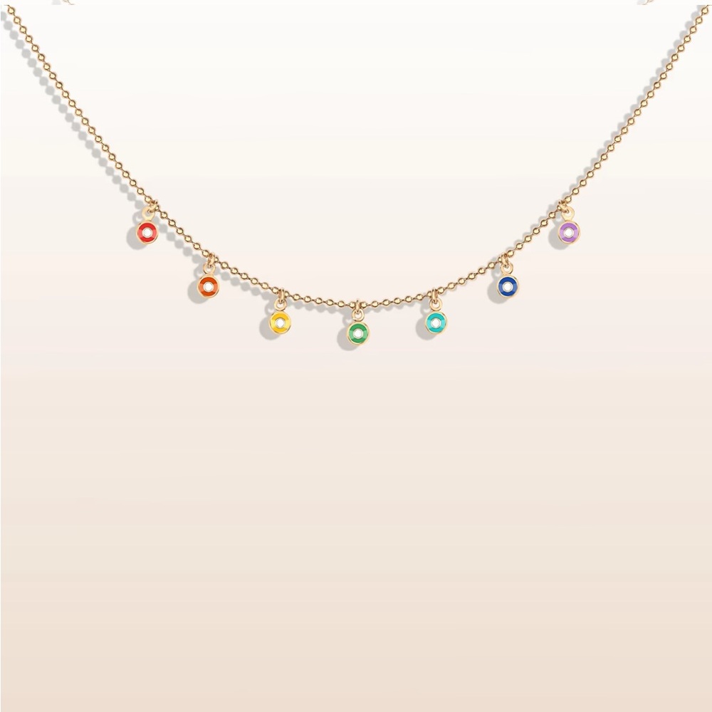 Karma and Luck enamel evil eye chakra necklace